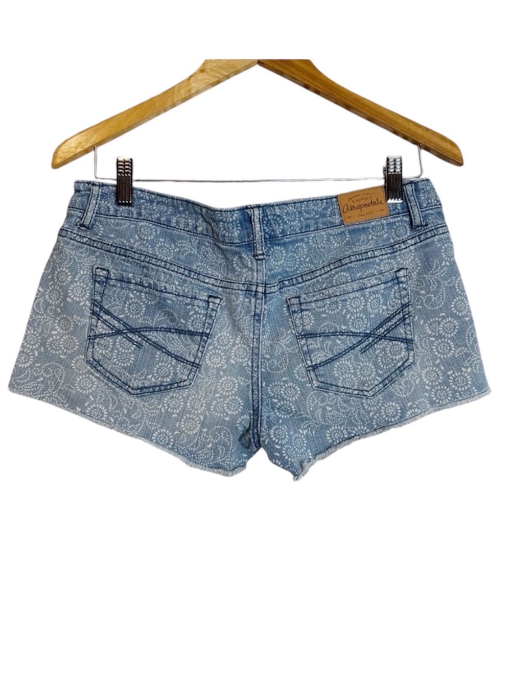 Aeropostale Floral Daisy Micro Denim Booty Shortie Short Shorts